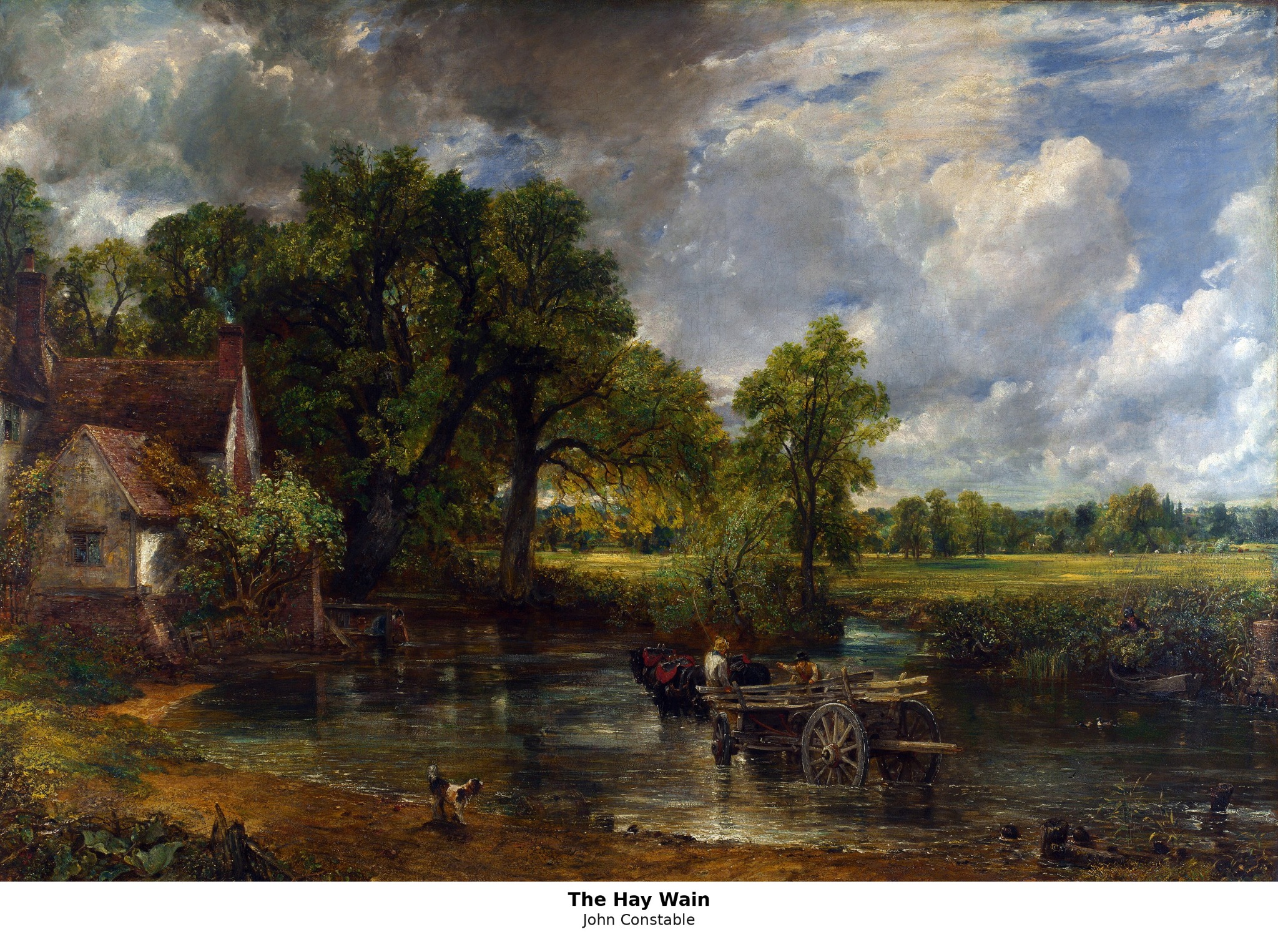 The Hay Wain by John Constable with caption