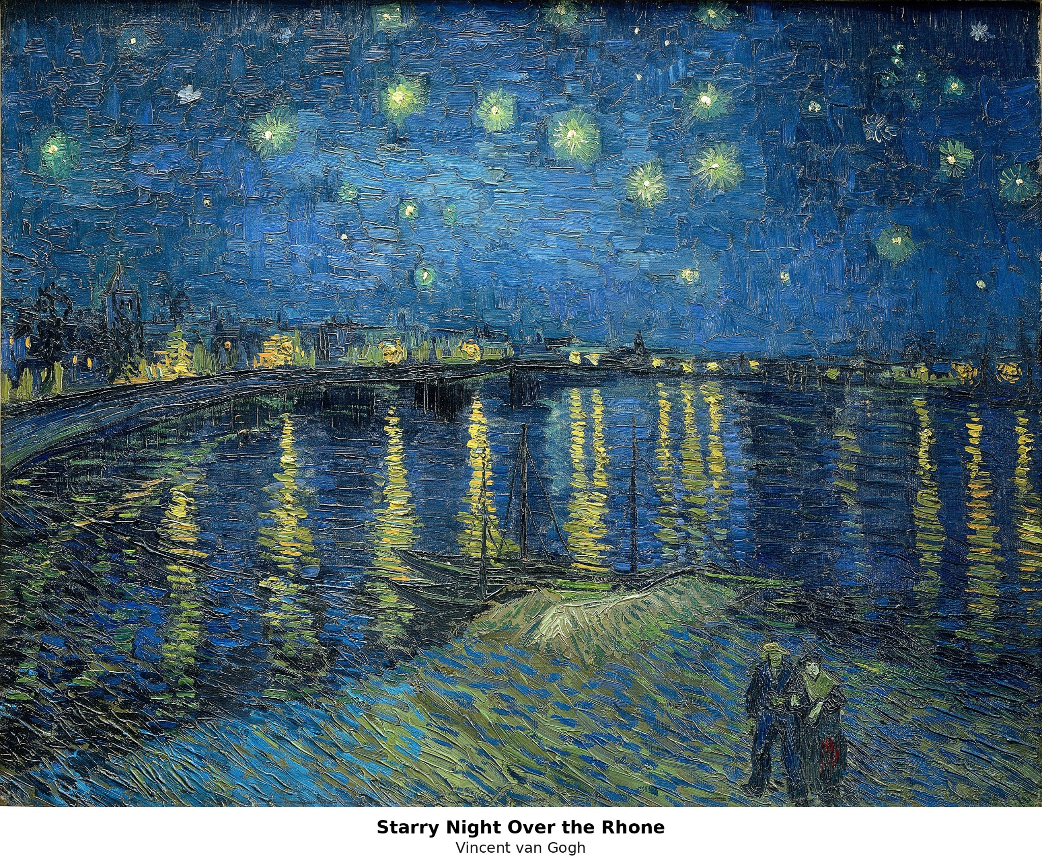 Starry Night Over the Rhône by Vincent van Gogh with caption